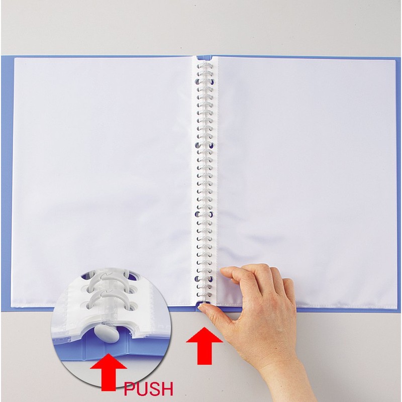 リヒトラブ ファイル クリヤーブック 交換式 A4 30穴 15ポケット 黒 N5016-24