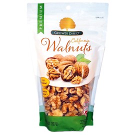 Growers Direct Natural Premium California Shelled Walnuts - Healthy Snacks - Gluten Free Nuts - Omega 3 - Heart Healthy - Nuts - Farm Fresh Nuts Walnuts - 8oz Bag