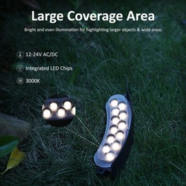 EZlumify Low Voltage Spot Lights 9W LED Outdoor Uplighting 3000K Outdoor Spotlight AC/DC 12V Landscape Floodlight Wired Spot Lights Up Light for Tree Flag Wall Black 4PK ETL FCC