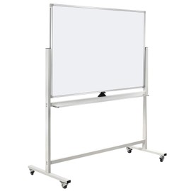 Double-Sided Mobile Whiteboard Magnet Dry Erase Board on Wheels - Aluminum Frame Magnetic Portable Stand Whiteboard- 48"x36" Rolling White Boards with Easy Flip Feature
