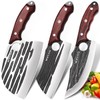 WXCOO Butcher Knife Set - 4pcs Hand Forged Meat Cleaver