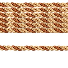 Fenghuangwu - Cuerda de cuerda de 10 yardas / 10 mm para coser y manualidades, cuerda de nailon trenzado para bricolaje, decoración del hogar, decoración de muebles de sofá, café claro
