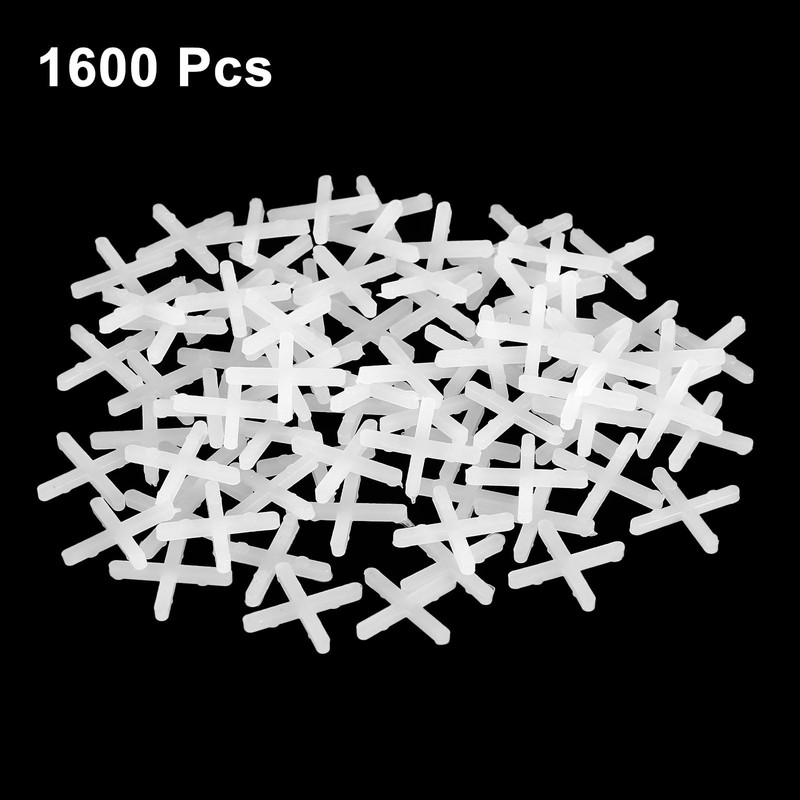 uxcell 1600Pcs Tile Spacers, 2mm 5/64" Cross Shape Wall Floor