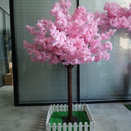 Artificial Cherry BlossomTrees Weeping Cherry Blossom Tree Handmade Light Pink Tree Indoor Outdoor Home Office Party Wedding (5FT Tall/1.5M)