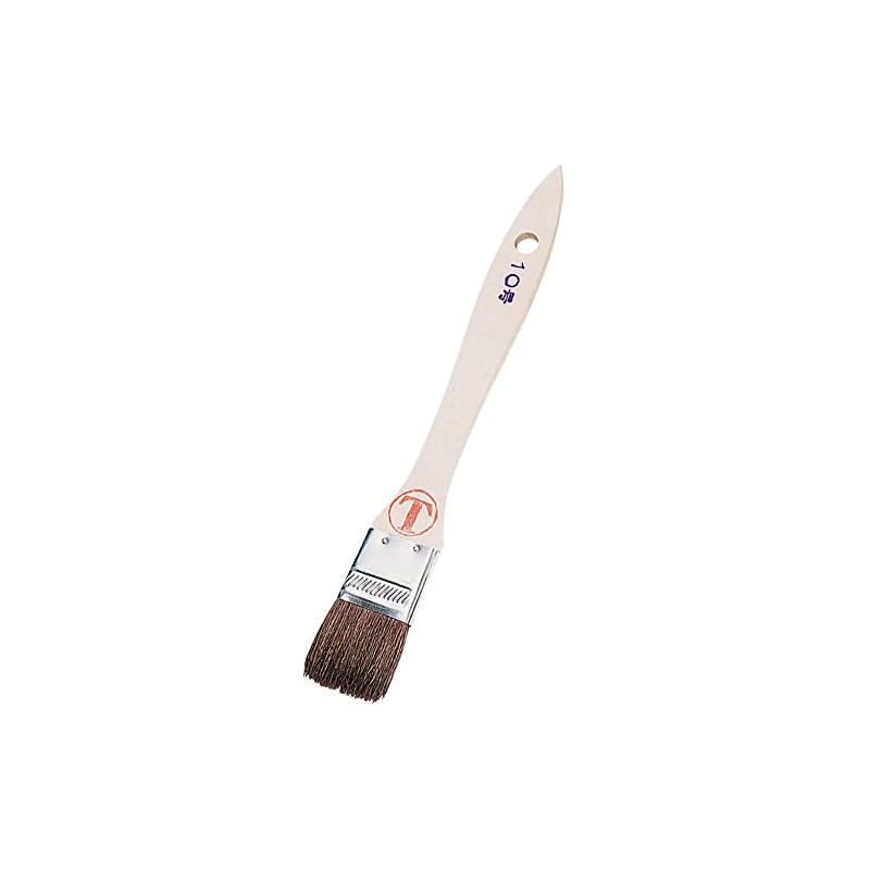 大塚刷毛 シマ毛金巻刷毛 平 茶 15号