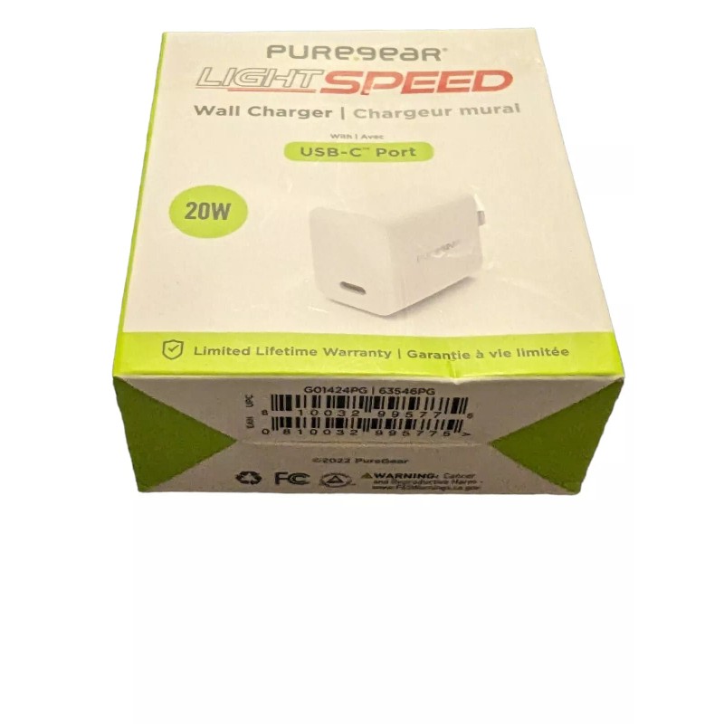 Universal PureGear 20W LightSpeed USB-C Wall Charger - White (63546PG)