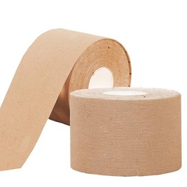 Kinesiology Tape, Kinesiology Tape, Sports Tape, 5 cm x 5 m, Elastic & Waterproof Physio Tape, Knee Tape for Shoulder, Back, Knee, Elbow and Neck, Skin Colour, 2 Rolls