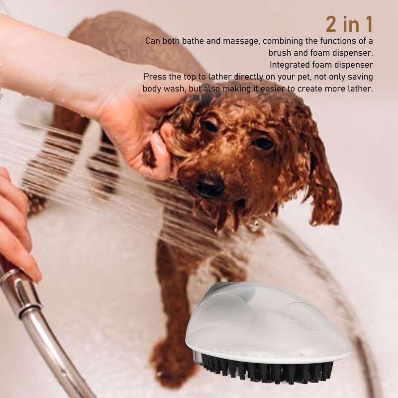 Pet Bath Brush 2 In1 Pet Shampoo Brush Soft Safe