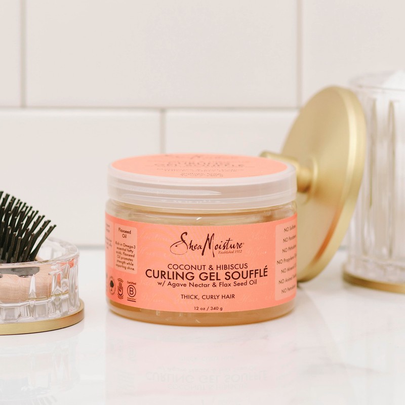 SheaMoisture Curling Gel Souffle for Thick, Curly Hair Coconut ,