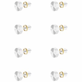 FOCMKEAS 8 PCS 12mm(0.47") Mirror Screws, Brass Decorative Caps Cover Fasteners, Metal Mirror Nails, Polished Flat Silver Lid (Brushed Effect)