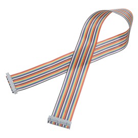 QUARKZMAN IDC Cable Rainbow Ribbon Cable 2.54 mm Distance Pitch Cable 30 Pin Connectors FC Double Female Grey Connector for Connectors DIY Experiment 2 Ft Length