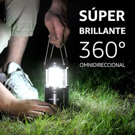 Lepro 2 Pack Lámparas de Camping Retráctiles, IPX4 Impermeable, Regulable (Tirar para Encender/Ajustar), Luz Portátil para Senderismo, Camping, Emergencia, Funciona con 3 Pilas AA (No Incluidas)