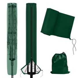 Newthinking Rotary Washing Line Cover, 420D Heavy Duty Waterproof Washing Line Cover with Zips for Dryer Rotary Line, 168x16x16cm (Green)