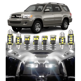 BMT xms Car Interior LED Light Replacement for Toyota Sequoia 2001-2007,6000K Super Bright Interior Light Bulbs Package, 18pcs