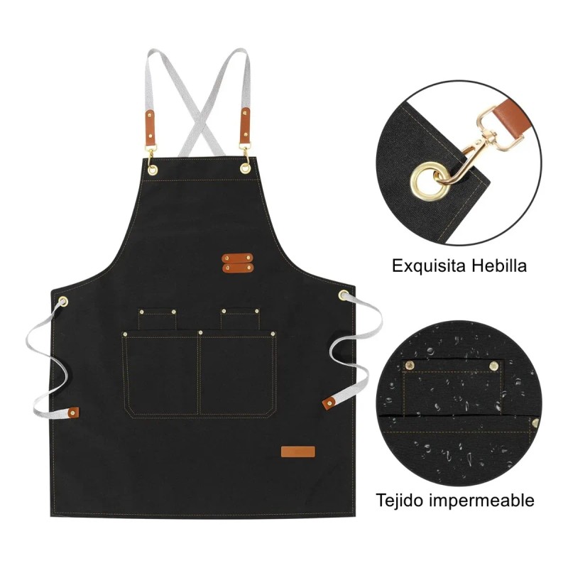Delantal De Cocina Ajustable Y Multifuncional, 2 Piezas