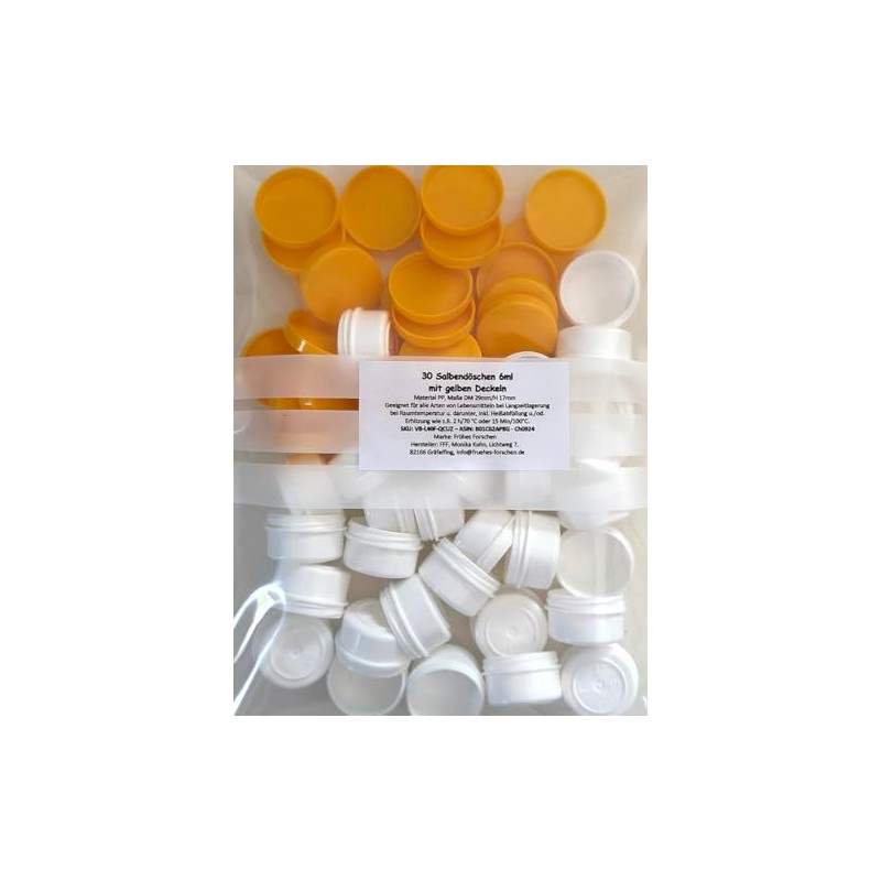 30 ointment containers, cream containers, ointment pots, 6 ml contents