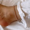 18k anklet 3mm ball chain rose gold silver silver /