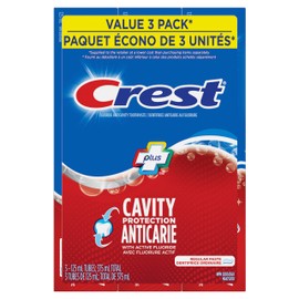 Crest Crest Cavity Protection Toothpaste, Regular Paste, 125 mL (Pack of 3)