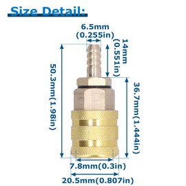 Buachois Tire Inflator Chuck, Car Tire Valve Connector, 6.5mm Tire Inflator Chuck Quick Connection Inflator Adapter Tire Inflator Fitting for Car Motorcycle Tyre Valve