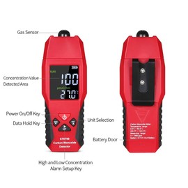 Handheld Carbon Monoxide Meter, High Precision Carbon Monoxide Detector and Tester, LCD Color Display CO Detector,CO Meter, CO Gas Leak Detector 0-1000ppm