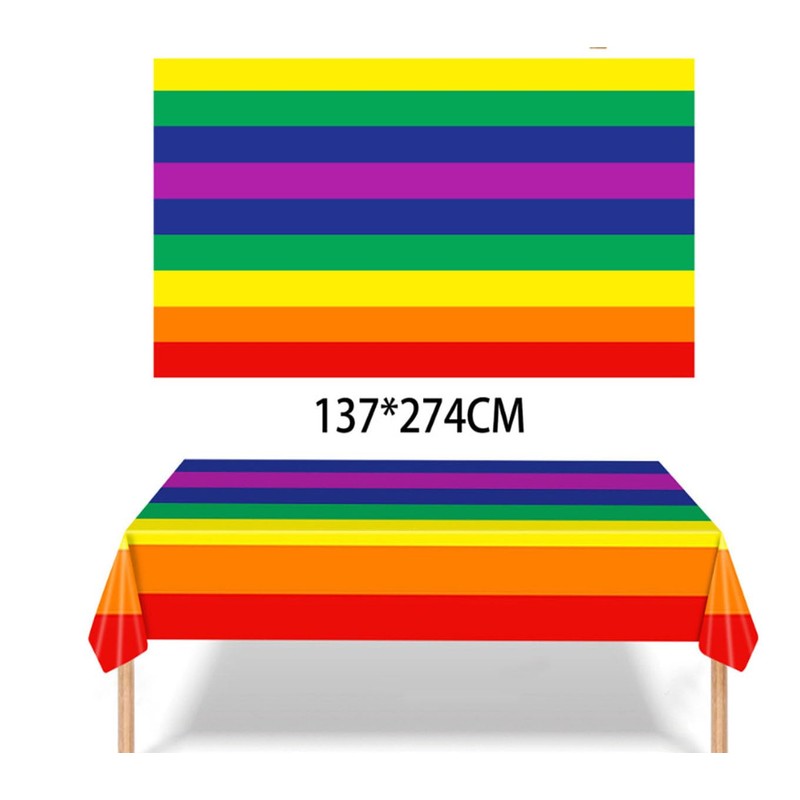 Siencooray 2 Pack Pride Rainbow Tablecloth Gay Pride Decorations Plastic