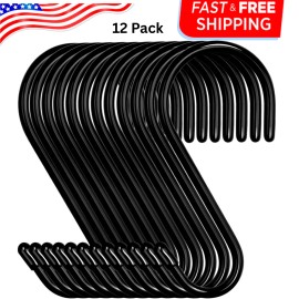 N/A 4 or 12 Pack 6 Inch S Hooks,Large S Hooks Vinyl Coated Heavy Duty S Hooks