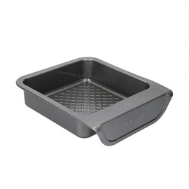MasterClass Smart Stack Square Baking Tray, Roasting Tin, Space-Saving Stackable Design for Home Cooking, Non Stick, Scratch Resistant Carbon Steel Oven Pan, Dishwasher Safe, BPA Free, Black, Small
