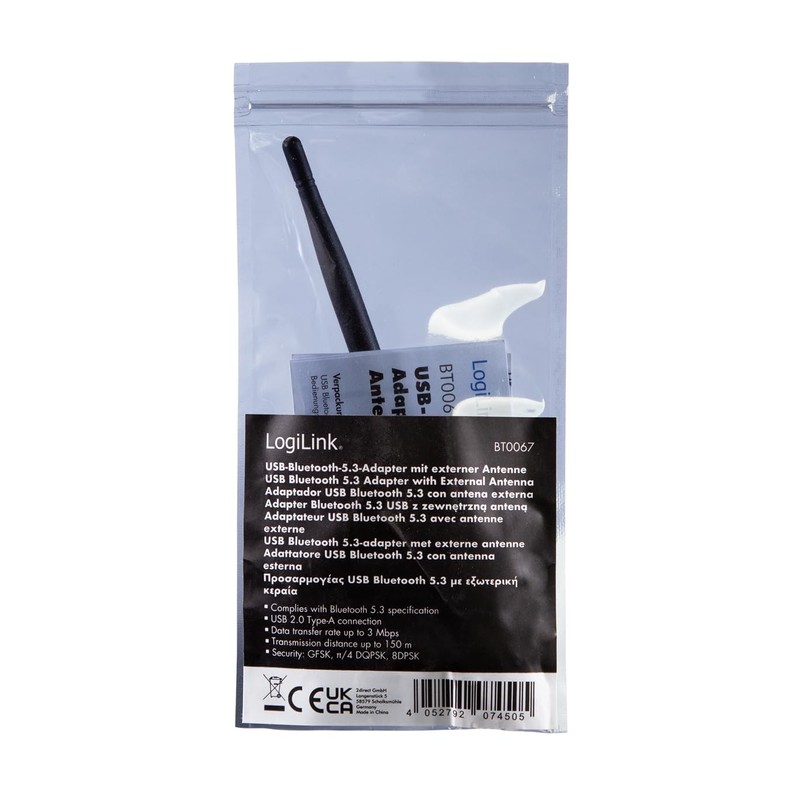 LogiLink BT0067 BT 5.3 Adapter (USB 2.0) with External Antenna