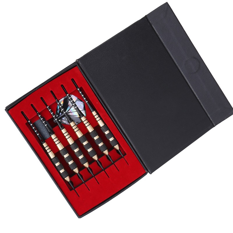 Darts Kit 12 Dart Tail Flights Shafts Black Nickel Copper
