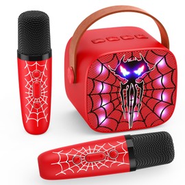 Braxel Karaoke Machine with 2 Bluetooth Microphones, Children, Gift Boy 3-12 Years Karaoke Microphone Spider Children's Toy from 3-12 Years Boy Microphone Bluetooth Children Gifts