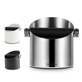 Ompellus Espresso Knock Box, Large Capacity & Non-Slip Base Coffee Knock Box, Barista Tools, Espresso Machine Accessories (Silver)