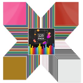 Lya Vinyl Permanent Vinyl for Cricut,125 Pack 12"x12" Self Adhesive Vinyl Sheets,Permanent Outdoor Vinyl for Party Decoration, Sticker, DIY Mug, Car Decal