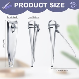 Hestya 300 Pieces Nail Clippers Bulk Stainless Steel Clipper Bulk Flat Toenail Clippers Portable Sturdy Nail Cutter Manicure Trimmer Curved Edge Pedicure for Men Women Toe Travel