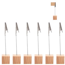 Postcard Stand, Place Card Holder, Photo Holder, Memo Clip Holder, Photo Holder with Clips, Cube Place Card Holder, Photo Holder, for Office, Wedding, Home, Postcard, Photo, Memo Decoration, Pack of 6