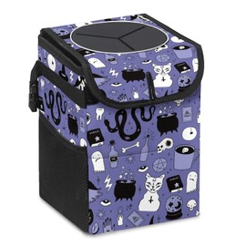 ZAQIO Gothic Car Trash Can with Lid Collapsible Reusable Waterproof Car Garage Bag,Automotive Garbage Can,Car Accessories Interior Car Organizer