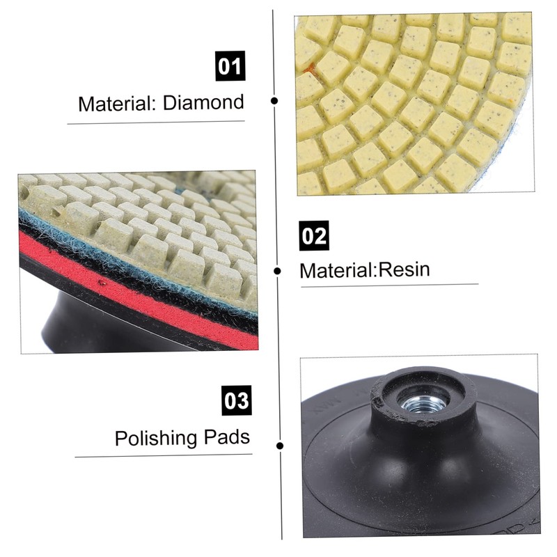 TEHAUX 8pcs Diamond Polishing Disc Set for Wet Use Resin