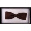 TigerTie Pre-Tied Slim Bow Tie Plain + Box, dark brown