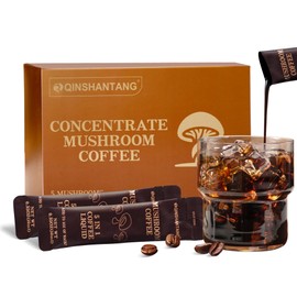 Mushroom Coffee Concentrate, Cold Brew With 5 Mushrooms, 15 Liquid Packets | Lion's Mane, Reishi, Maitake, Turkey Tail, Cordyceps, 100% Arabica Coffee Bean Extract