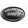 Artisan GRUMPY'S SHED WORKSHOP DOOR PLAQUE BLACK WITH GOLD RAISED