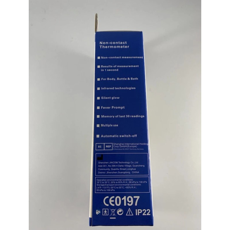 JIACOM NON-CONTACT THERMOMETER FEVER PROMPT BODY TEMPERATURE MULTIPLE USE-WHITE