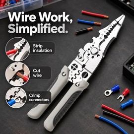 6-in-1 Multifunctional Wire Stripper Pliers for Electrical Work – Cutting, Crimping & Wire Preparation for Cable Repairs