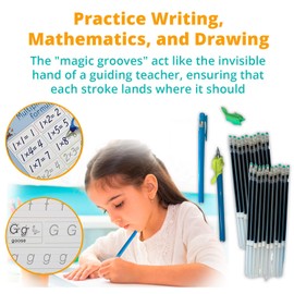 Channie’s Magic Groove Book Set, Kids’ Reusable Activity Books, Fun Workbooks for Homeschool or Extra Practice; Improve Handwriting Skills, Letter & Number Formation, Includes 5 Books