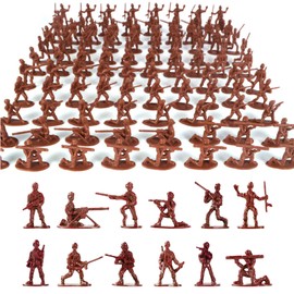 Larfraecy Mini Soldier Action Figures 100 Pcs Military Plastic Toy Set Military Combat Force War Games Plastic Mini Army Man Toy Set for Kids Toy small Soldiers for Boys Ages 3+ (Red)