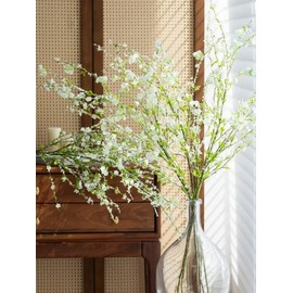 Melorca&Guilla Artificial Plants,4PCS 43.3" Green Snow Wilow Faux Branches for Vase Faux Greenery Stems,Artificial Branches Fake Plants for Shop Garden Office Home Décor