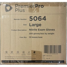 PREMIER Pro Plus Nitrile Exam Gloves Large Case of 2000 Medical Dental Vet #5064