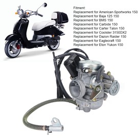 Reemplazo de carburador para motocicleta ATV con motor GY6 125 y tubo de aceite