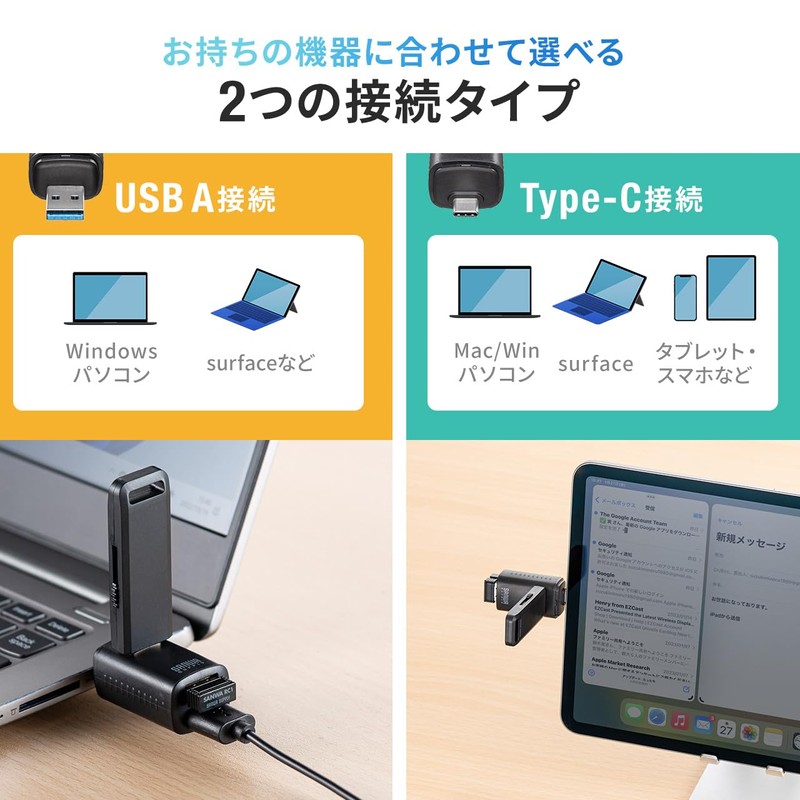 Sanwa Direct 400-HUBA17BK USB Hub, Small, USB-A, 3 Ports, Expansion,