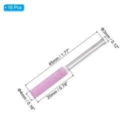 PATIKIL 16 Pcs Diamond Chainsaw Sharpener 5/32 Inch High Hardness Sharpening Stone Polishing Chainsaw Sharpening Kit Grinding File Tool for Chain Saw Stone Jewelry Wood, Pink(4mm)