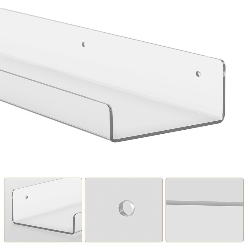 Tbestmax 8 Pack Floating Shelves for Wall, 15 inch Clear