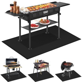 Pshopping Grill Mat 60 x 40 inch Grill Mat for Outdoor Grill Deck Protector BBQ Mat for Under Grill Waterproof Oil-Proof Fireproof Floor Grill Mat